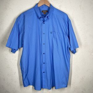 Ariat Dundee Shirt XL Blue Peony Short Sleeve Button Down Shirt